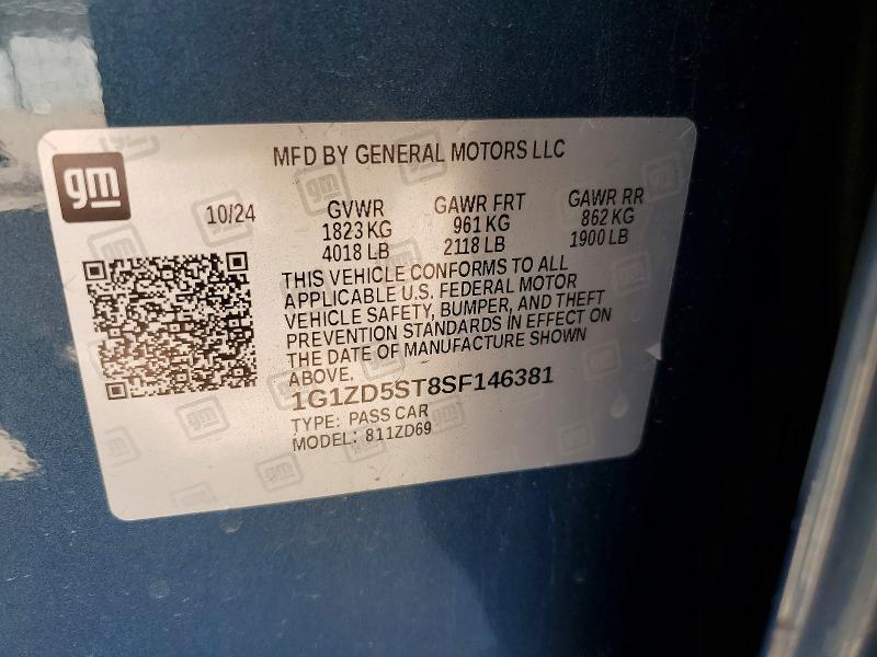 47788306 :رقم المزاد ، 1G1ZD5ST8SF146381 vin ، 2025 Chevrolet Malibu مزاد بيع