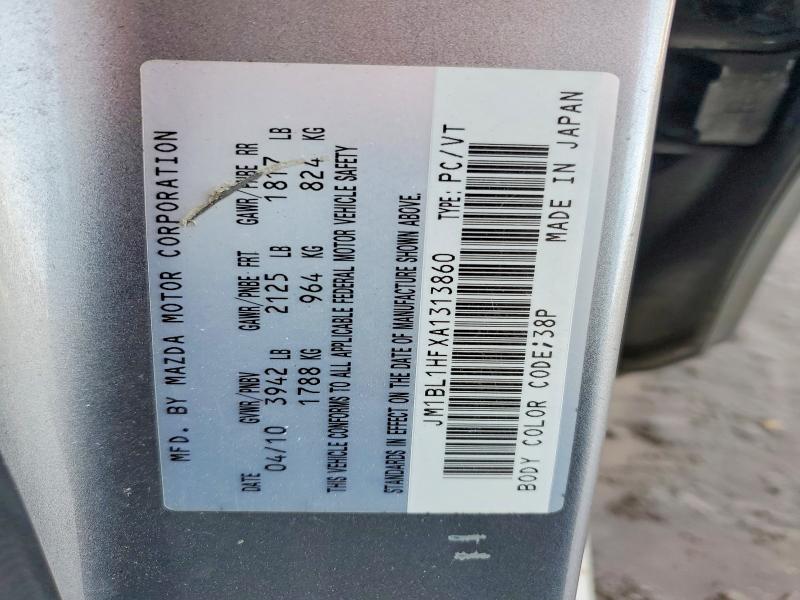 Aukcja sprzedaży 2010 Mazda 3, vin: JM1BL1HFXA1313860, numer aukcji: 47165836