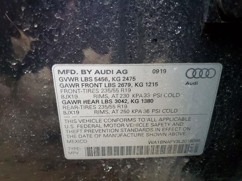 Aukcja sprzedaży 2020 Audi Q5, vin: WA1BNAFY3L2018086, numer aukcji: 41940666