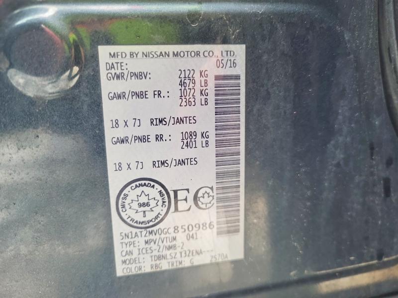 Продажа на аукционе авто 2016 Nissan Rogue, vin: 5N1AT2MV0GC850986, номер лота: 79533155