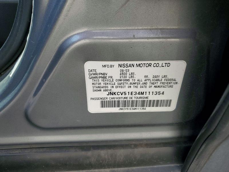 Aukcja sprzedaży 2004 Infiniti G35, vin: JNKCV51E34M111354, numer aukcji: 47591916