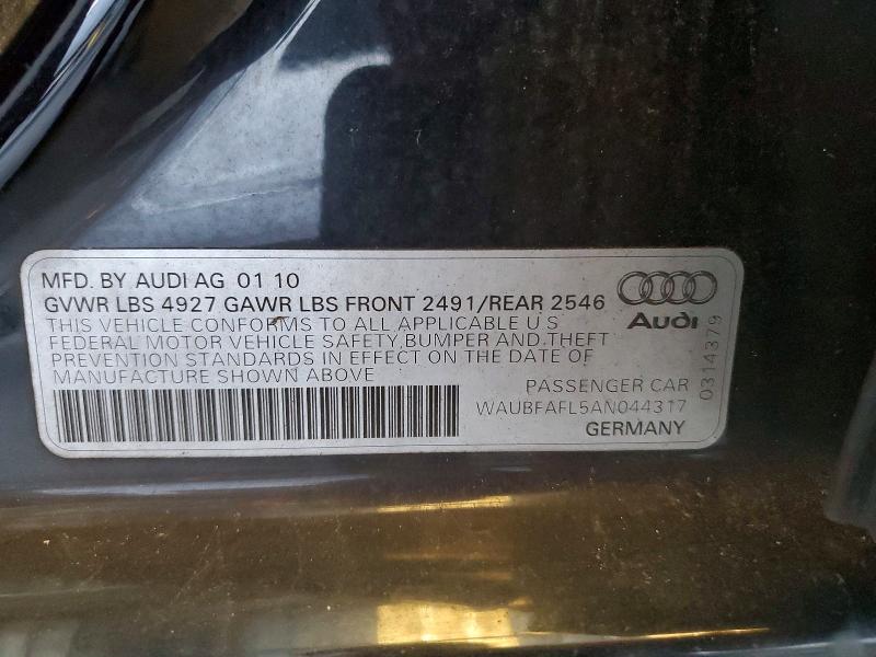 Aukcja sprzedaży 2010 Audi A4, vin: WAUBFAFL5AN044317, numer aukcji: 47847316
