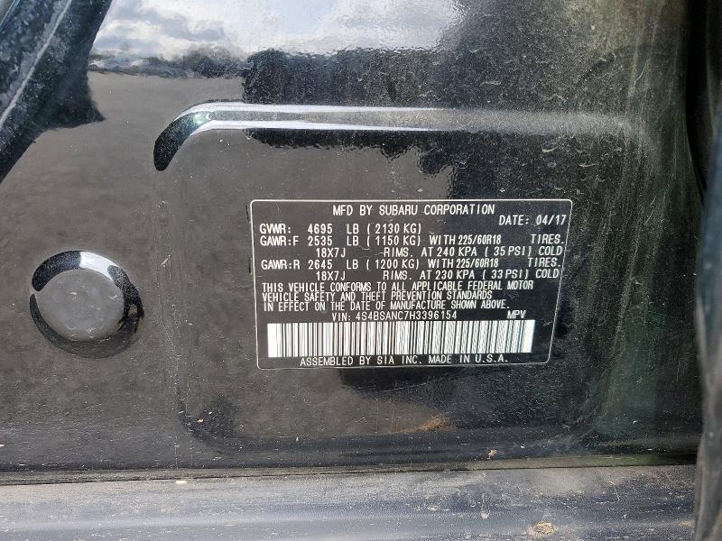 2017 Subaru Outback მანქანა იყიდება აუქციონზე, vin: 4S4BSANC7H3396154, აუქციონის ნომერი: 79929855