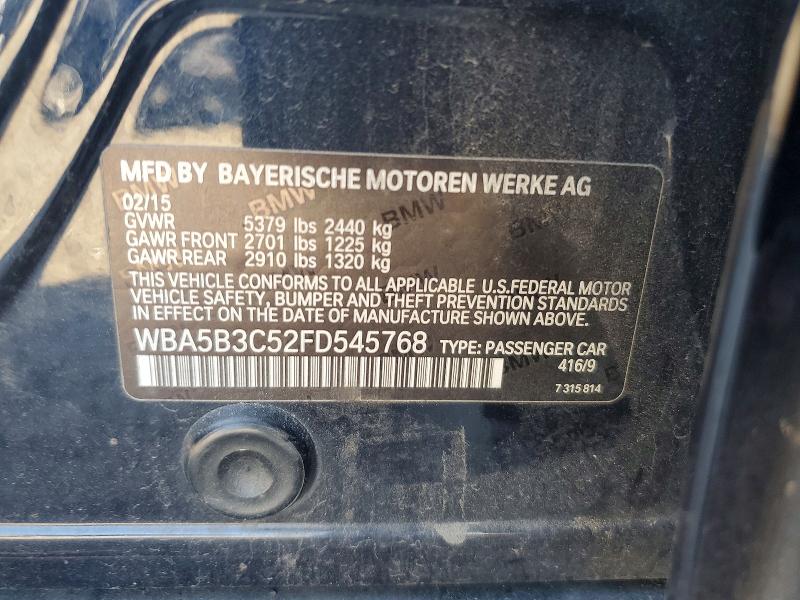 79703955 :رقم المزاد ، WBA5B3C52FD545768 vin ، 2015 Bmw 5 Series مزاد بيع