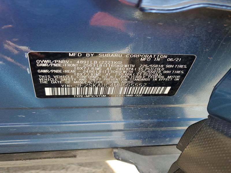 Продаж на аукціоні авто 2021 Subaru Forester, vin: JF2SKAUC4MH565552, номер лоту: 46562166