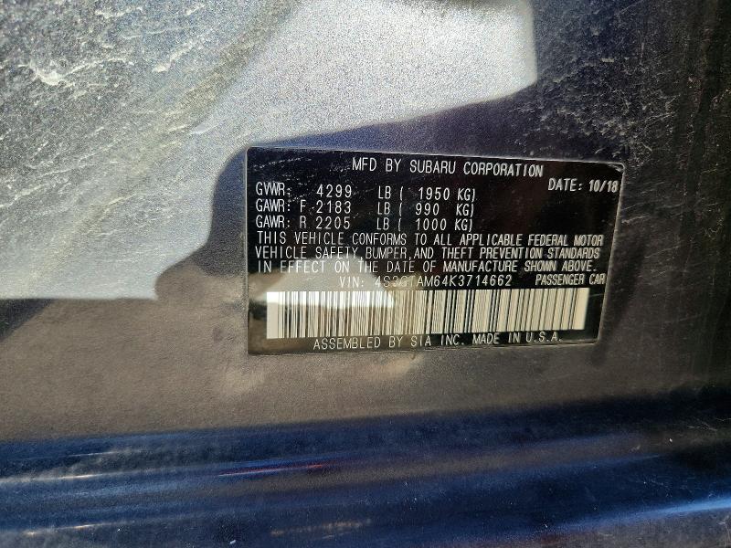 Продажа на аукционе авто 2019 Subaru Impreza, vin: 4S3GTAM64K3714662, номер лота: 46379886