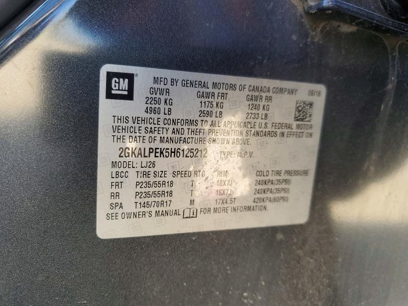 Продаж на аукціоні авто 2017 Gmc Terrain, vin: 2GKALPEK5H6125212, номер лоту: 46317486