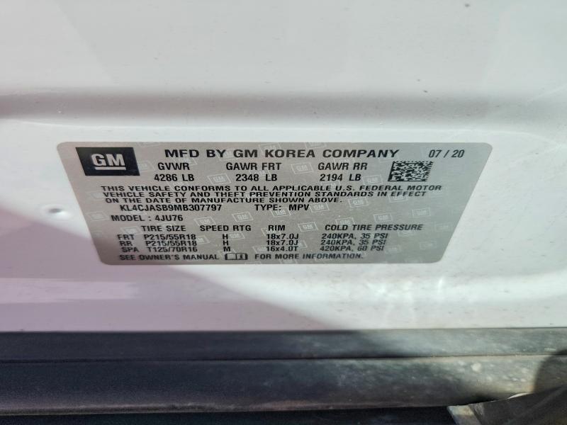 Aukcja sprzedaży 2021 Buick Encore, vin: KL4CJASB9MB307797, numer aukcji: 46508286