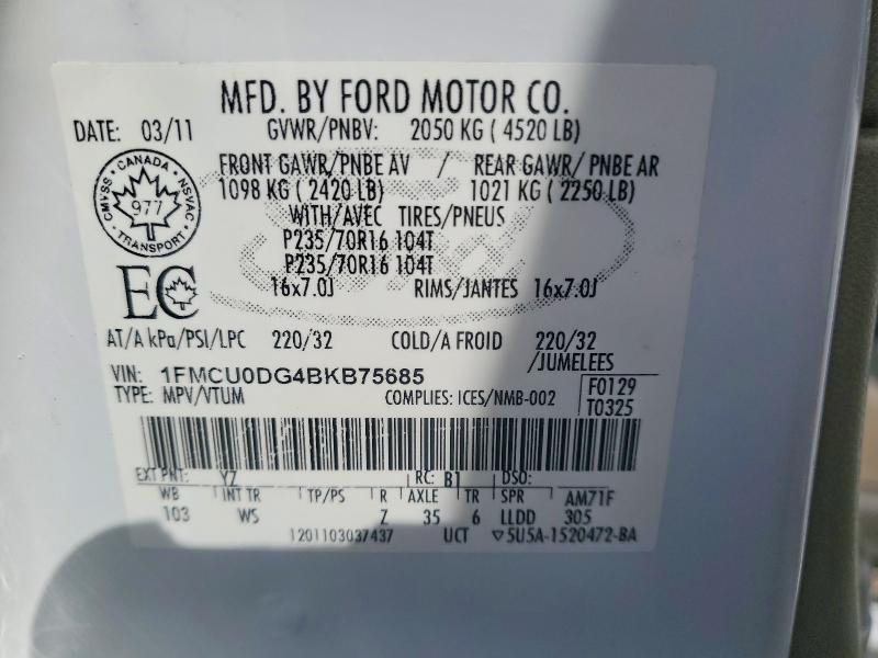 Aukcja sprzedaży 2011 Ford Escape, vin: 1FMCU0DG4BKB75685, numer aukcji: 46729496