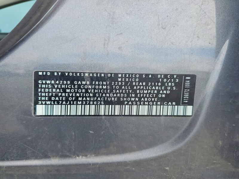 46882346 :رقم المزاد ، 3VWLL7AJ1EM378625 vin ، 2014 Volkswagen Jetta مزاد بيع
