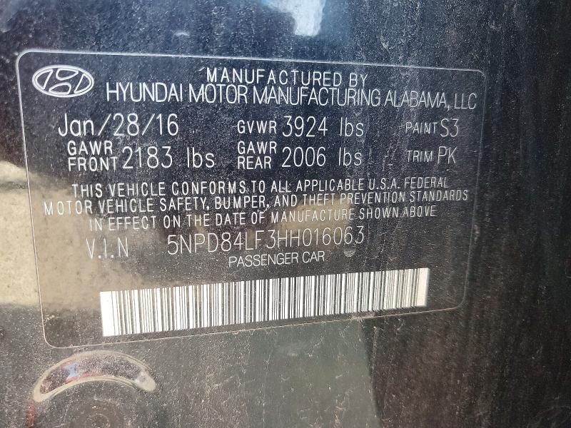 Продажа на аукционе авто 2017 Hyundai Elantra, vin: 5NPD84LF3HH016063, номер лота: 47894856