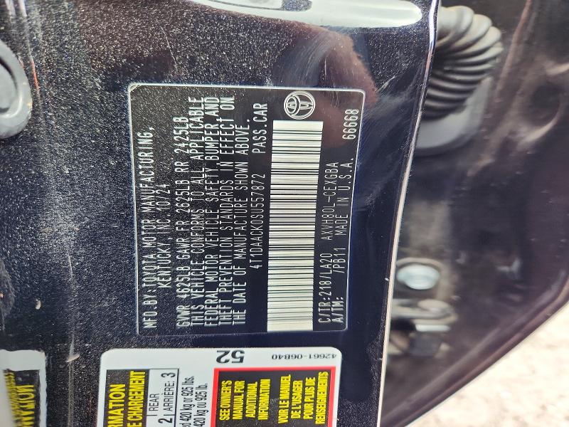 2025 Toyota Camry მანქანა იყიდება აუქციონზე, vin: 4T1DAACK0SU557872, აუქციონის ნომერი: 45764836