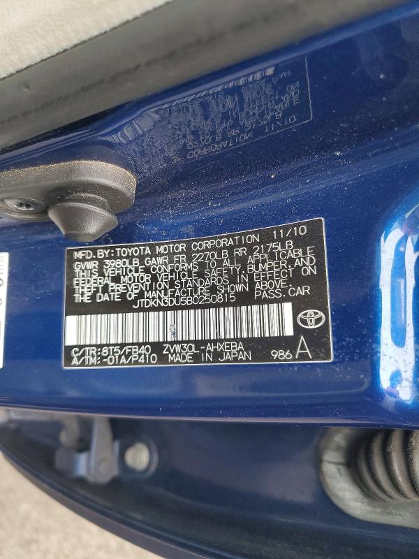 Продажа на аукционе авто 2011 Toyt Prius, vin: JTDKN3DU5B0250815, номер лота: 47815316