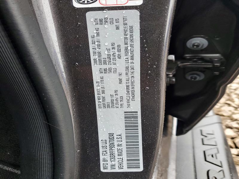 2025 Ram 1500 მანქანა იყიდება აუქციონზე, vin: 1C6SRFFP9SN708248, აუქციონის ნომერი: 41711136