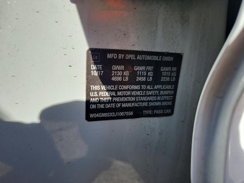 45527426 :رقم المزاد ، W04GN6SX2J1067556 vin ، 2018 Buick Regal مزاد بيع