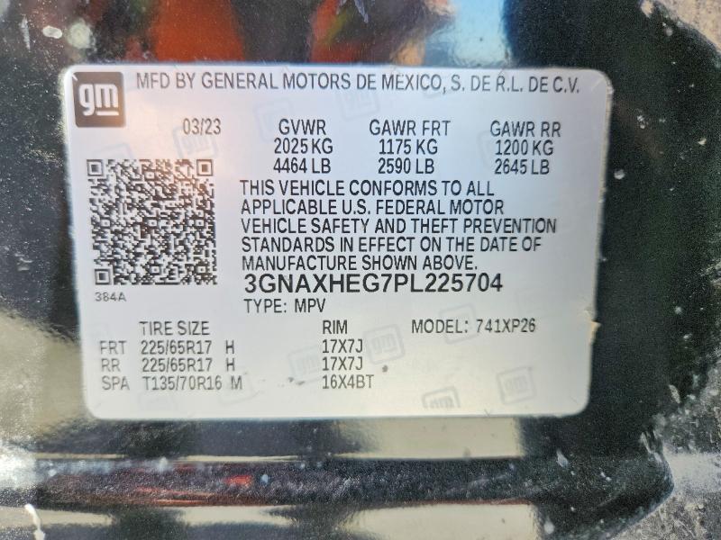 2023 Chevrolet Equinox მანქანა იყიდება აუქციონზე, vin: 3GNAXHEG7PL225704, აუქციონის ნომერი: 47645636