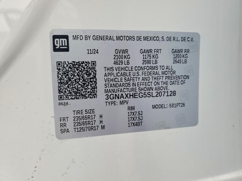 Продаж на аукціоні авто 2025 Chevrolet Equinox, vin: 3GNAXHEG5SL207128, номер лоту: 41624576