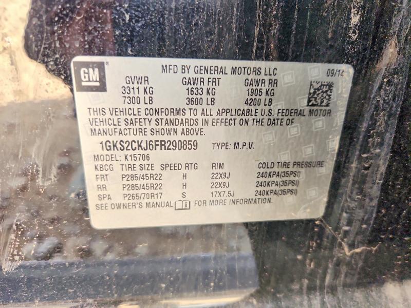 2015 Gmc Yukon მანქანა იყიდება აუქციონზე, vin: 1GKS2CKJ6FR290859, აუქციონის ნომერი: 41659826