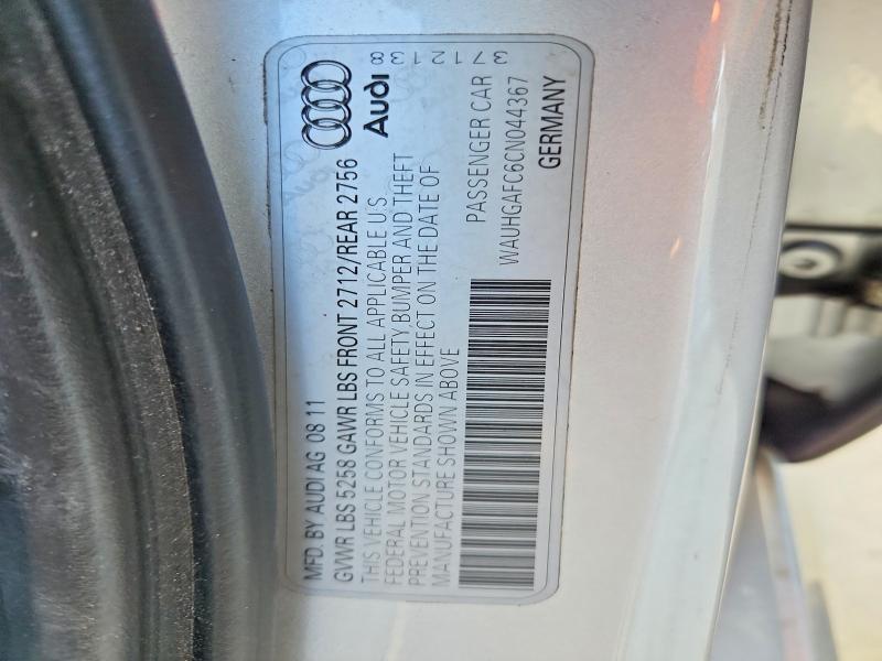 Продаж на аукціоні авто 2012 Audi A6, vin: WAUHGAFC6CN044367, номер лоту: 45761426