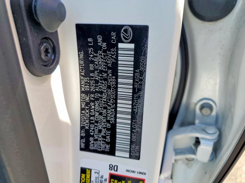 79622265 :رقم المزاد ، 58ADA1C17SU075884 vin ، 2025 Lexus Es 300h مزاد بيع