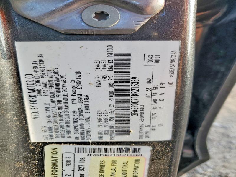 2019 Ford Fusion მანქანა იყიდება აუქციონზე, vin: 3FA6P0G71KR215369, აუქციონის ნომერი: 41746936