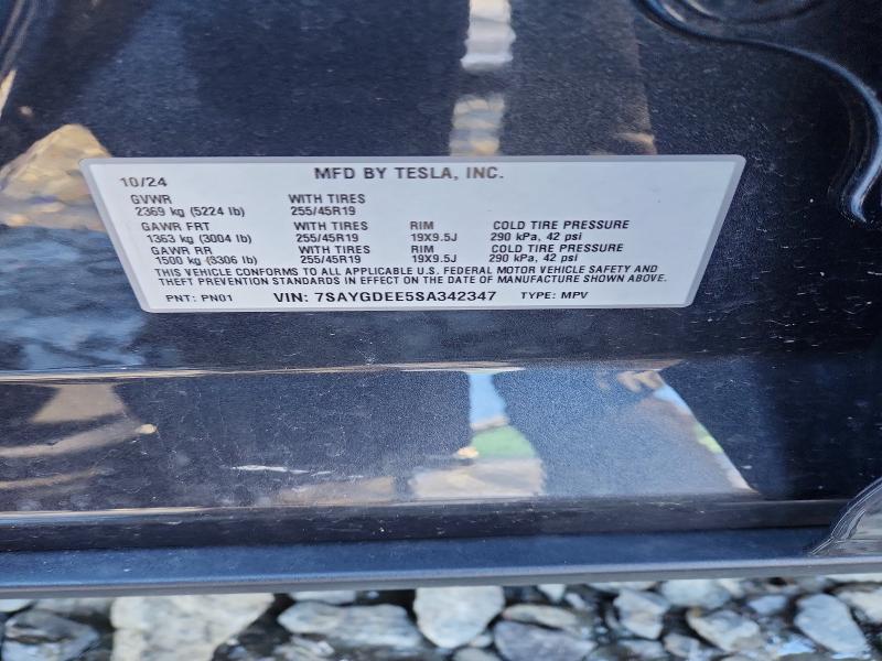Aukcja sprzedaży 2025 Tesla Model Y, vin: 7SAYGDEE5SA342347, numer aukcji: 46417046
