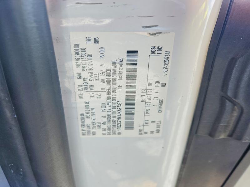 2018 Ford Transit მანქანა იყიდება აუქციონზე, vin: 1FBZX2YM1JKA97337, აუქციონის ნომერი: 47688156