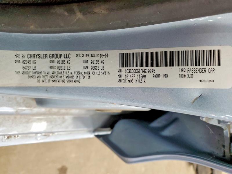 Продажа на аукционе авто 2015 Chrysler 200, vin: 1C3CCCCG1FN610245, номер лота: 46185506