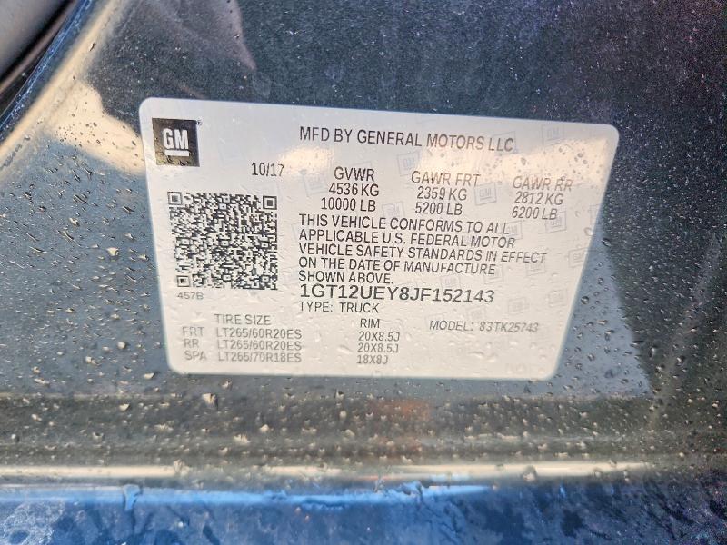 Aukcja sprzedaży 2018 Gmc Sierra, vin: 1GT12UEY8JF152143, numer aukcji: 47316576
