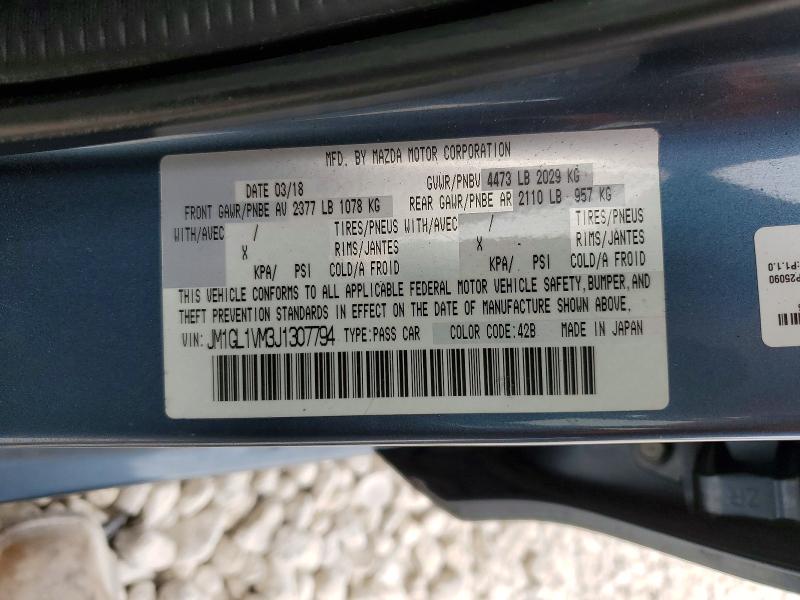Продаж на аукціоні авто 2018 Mazda 6, vin: JM1GL1VM3J1307794, номер лоту: 46498606