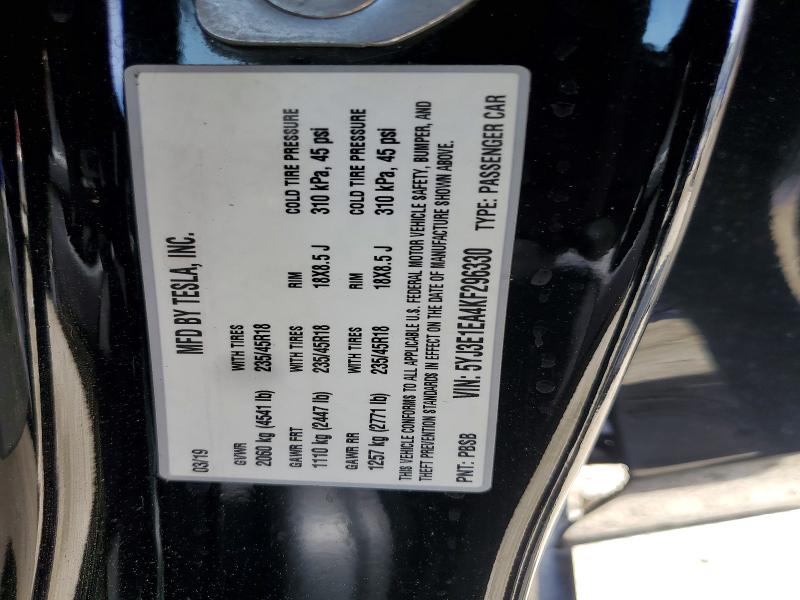 Продажа на аукционе авто 2019 Tesla Model 3, vin: 5YJ3E1EA4KF296330, номер лота: 46568126