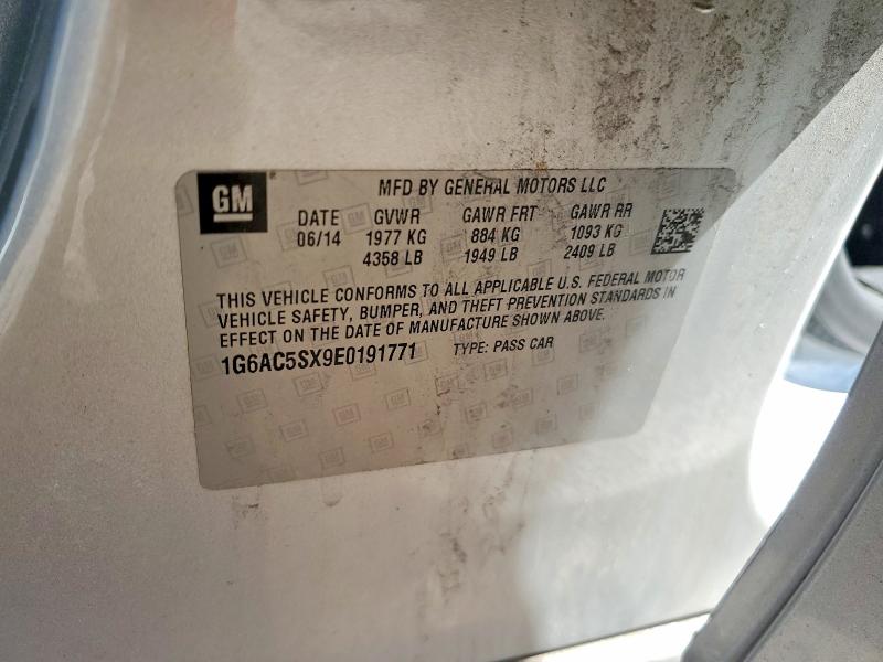 2014 Cadillac Ats მანქანა იყიდება აუქციონზე, vin: 1G6AC5SX9E0191771, აუქციონის ნომერი: 47832226