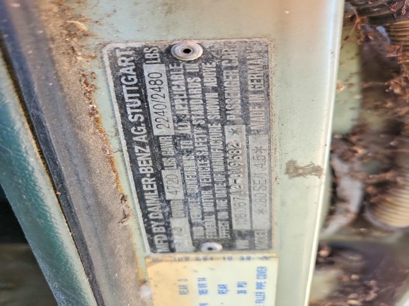 Aukcja sprzedaży 1973 Mercedes Benz 280, vin: 10806712019682, numer aukcji: 47442816