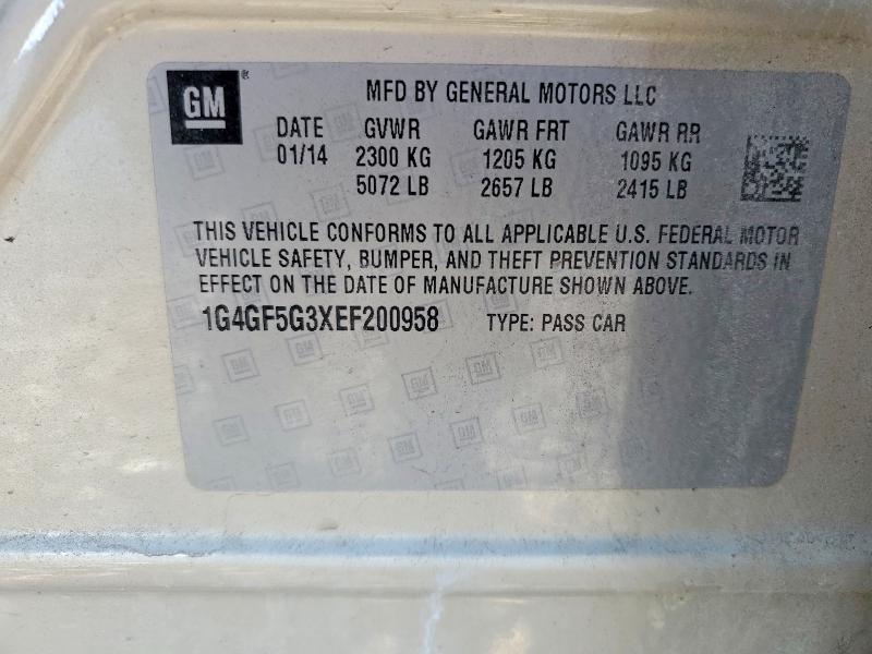 Aukcja sprzedaży 2014 Buick Lacrosse, vin: 1G4GF5G3XEF200958, numer aukcji: 47246316