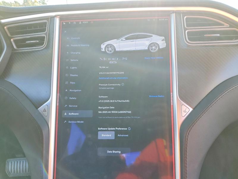 46173726 :رقم المزاد ، 5YJSA1H17EFP53316 vin ، 2014 Tesla Model S مزاد بيع