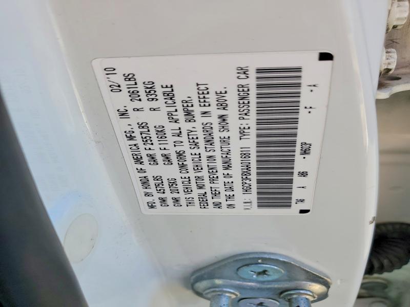 Aukcja sprzedaży 2010 Honda Accord, vin: 1HGCP3F8XAA016811, numer aukcji: 78488655