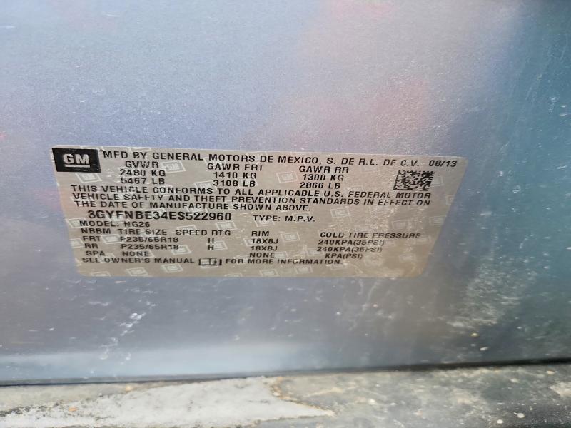 46565036 :رقم المزاد ، 3GYFNBE34ES522960 vin ، 2014 Cadillac Srx مزاد بيع