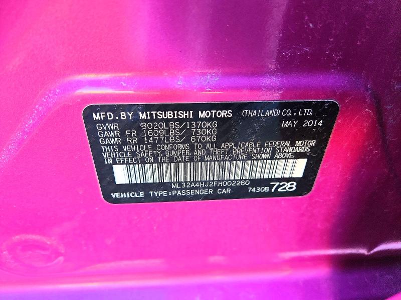 Продаж на аукціоні авто 2015 Mitsubishi Mirage, vin: ML32A4HJ2FH002260, номер лоту: 47128716