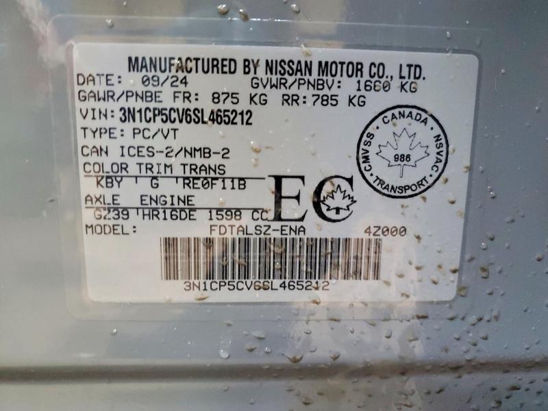 79975545 :رقم المزاد ، 3N1CP5CV6SL465212 vin ، 2025 Nissan Kicks Play مزاد بيع
