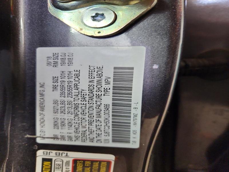 48171886 :رقم المزاد ، 5J8TC2H50KL003466 vin ، 2019 Acura Rdx مزاد بيع