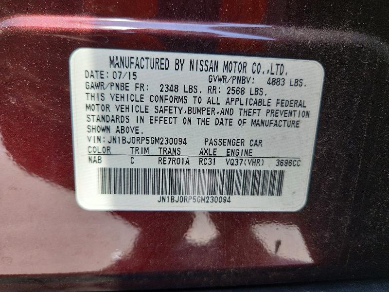 Aukcja sprzedaży 2016 Infiniti Qx50, vin: JN1BJ0RP5GM230094, numer aukcji: 47517946