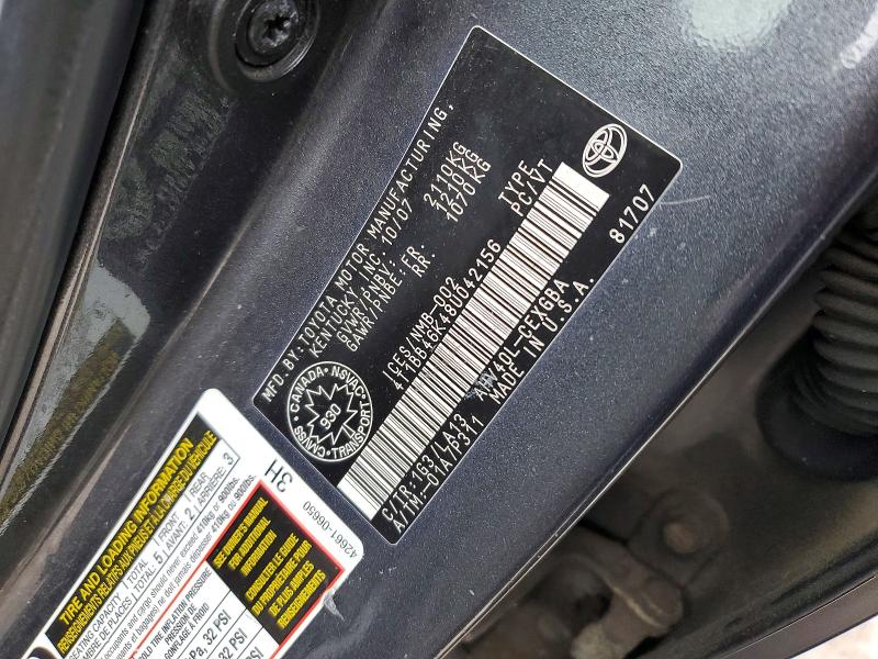 Aukcja sprzedaży 2008 Toyota Camry, vin: 4T1BB46K48U042156, numer aukcji: 77330765