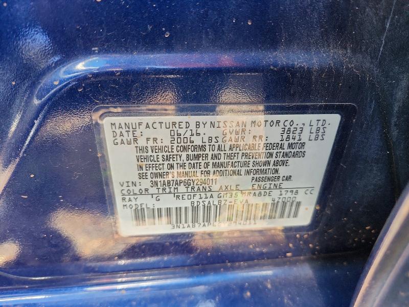 Aukcja sprzedaży 2016 Nissan Sentra, vin: 3N1AB7AP6GY294011, numer aukcji: 47275896
