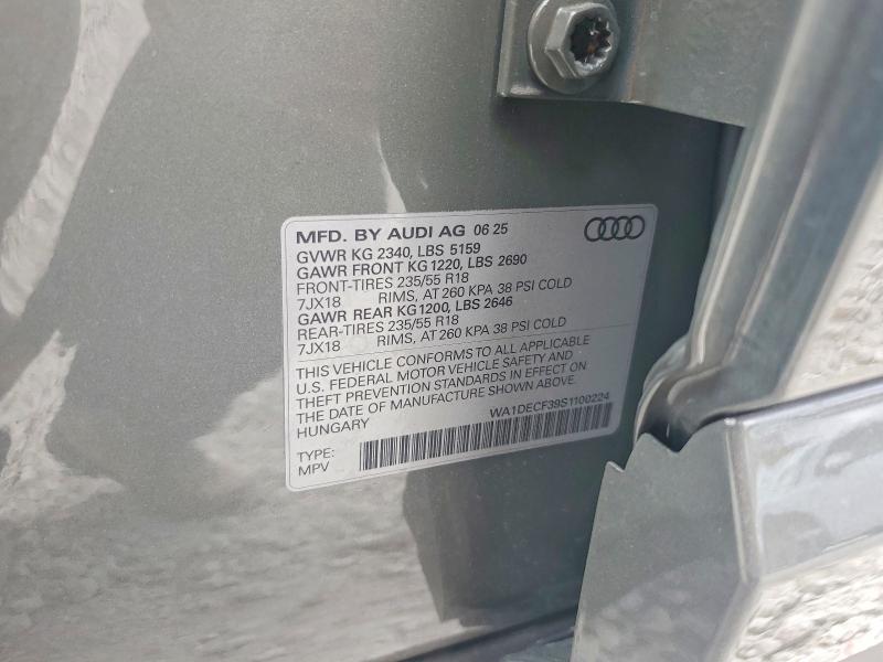 Aukcja sprzedaży 2025 Audi Q3, vin: WA1DECF39S1100224, numer aukcji: 41918266