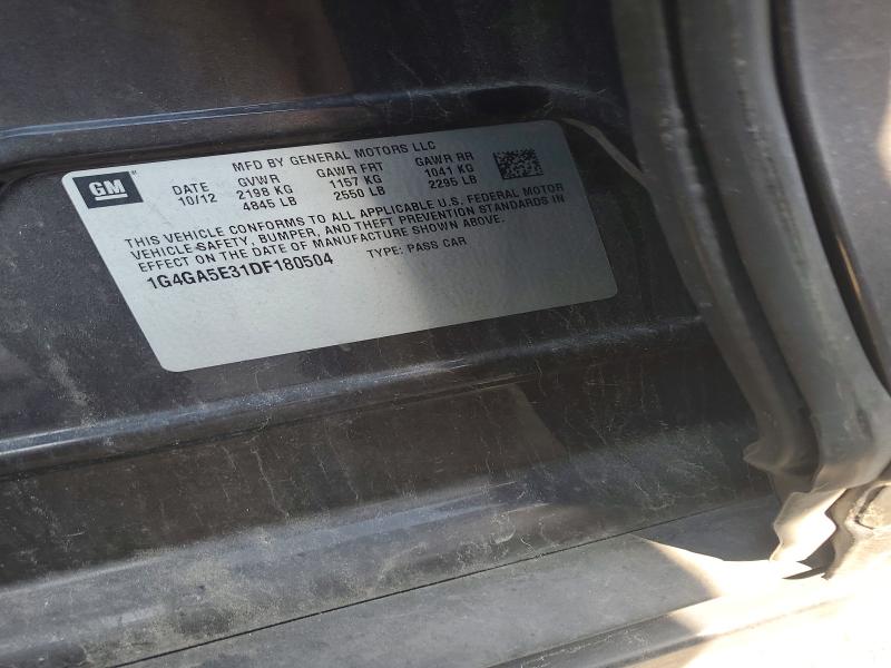45448276 :رقم المزاد ، 1G4GA5E31DF180504 vin ، 2013 Buick Lacrosse مزاد بيع