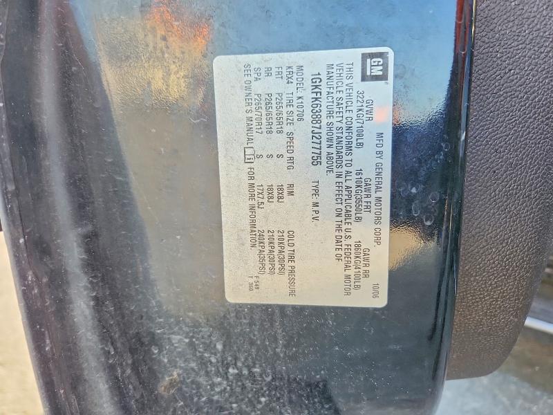 79699645 :رقم المزاد ، 1GKFK63887J277755 vin ، 2007 Gmc Yukon مزاد بيع