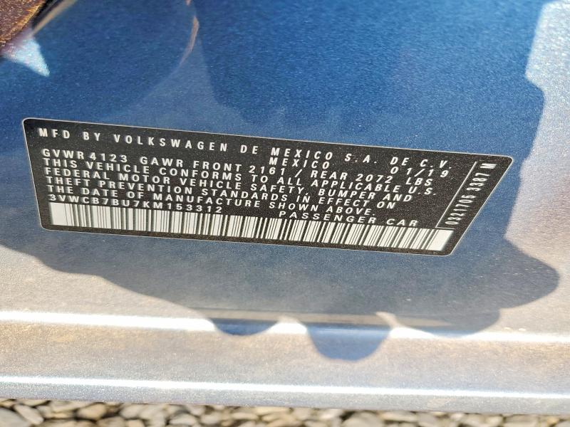 Продаж на аукціоні авто 2019 Volkswagen Jetta, vin: 3VWCB7BU7KM153312, номер лоту: 47863676