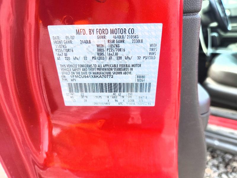 47815846 :رقم المزاد ، 1FMCU941X8KA70772 vin ، 2008 Ford Escape مزاد بيع