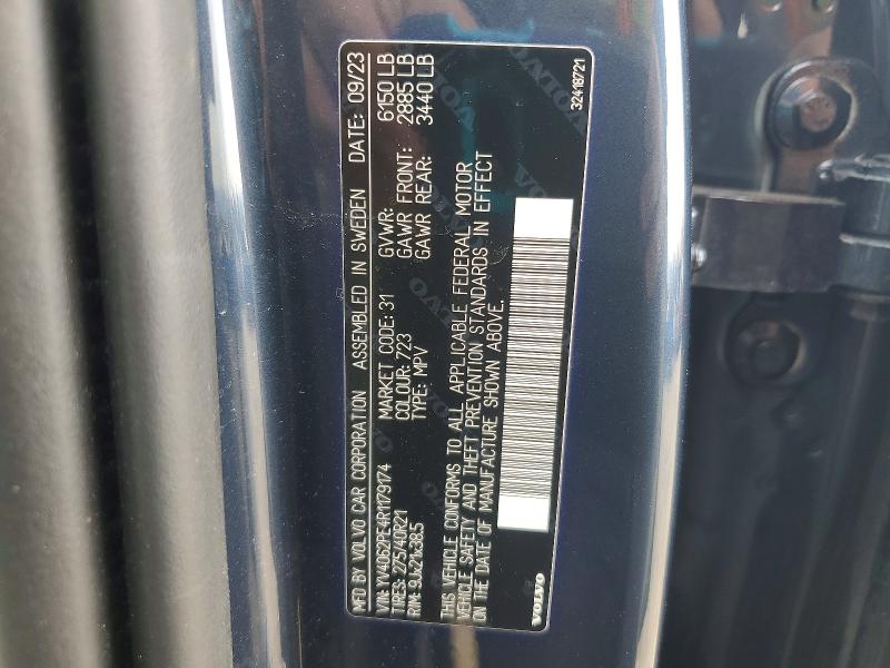 2024 Volvo Xc90 მანქანა იყიდება აუქციონზე, vin: YV4062PE4R1179174, აუქციონის ნომერი: 79393685