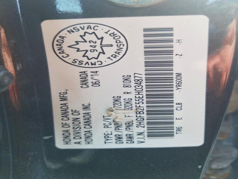 Продажа на аукционе авто 2014 Honda Civic, vin: 2HGFB2F55EH034877, номер лота: 46018506